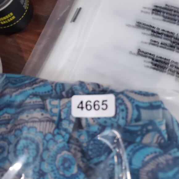 y2k Babydoll Blouse Top Womens Large Blue Paisley Sheer Ruched V Neck - Picture 8 of 8